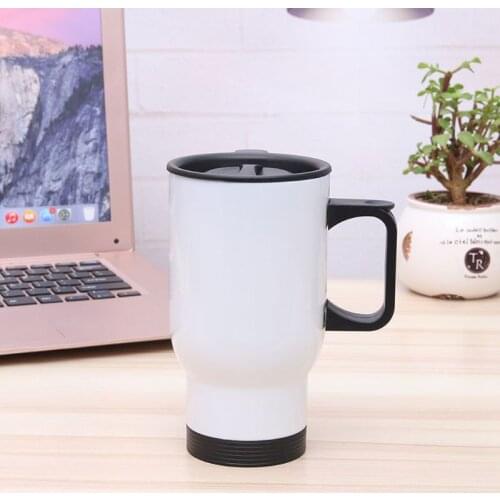 Stainless Steel White Travel Blank Sublimation Mug For Heat Press Printing 450ml Thermos Cup