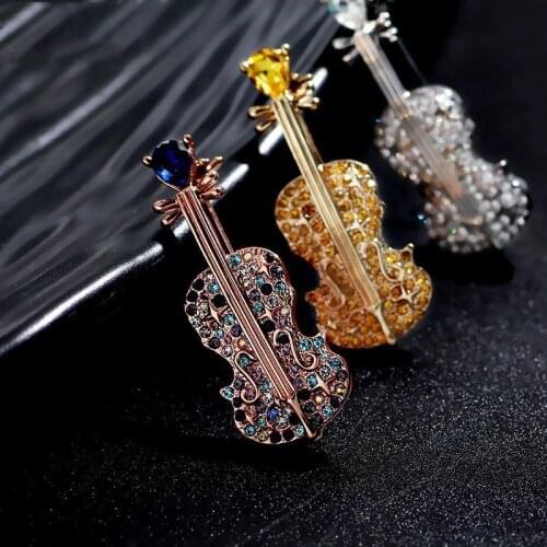 Violin Brooch brilliant British violin Brooch foreign trade cross border e-commerce suit violin Brooch
