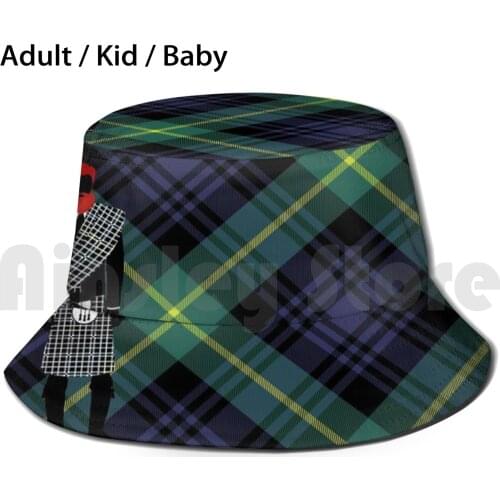 The Gentleman - Black Watch Version Bucket Hat Adult kid baby Beach Sun Hats Tartan Black Watch Tartan Black Watch Scottish