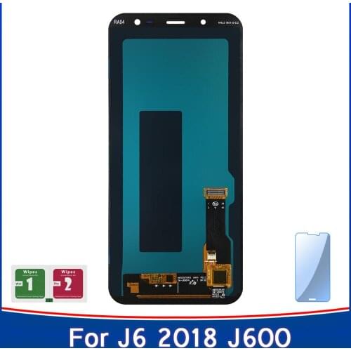 5.6'' 100% New AMOLED Display With Glass For Samsung Galaxy J6 J600 2018 J600F J600F/DS J600G/DS LCD Touch Screen Sensor Panel