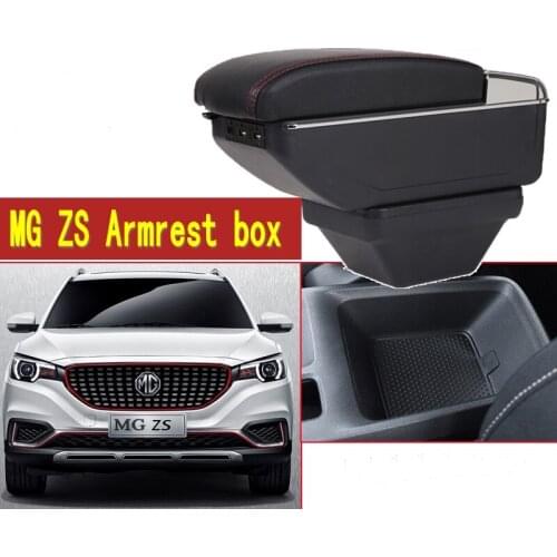 For MG ZS armrest box central Store content box with cup holder ashtray USB ZS armrests box
