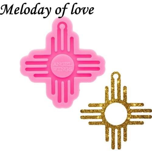 Glossy Cross Keychain Mold Silicone Resin Mould DIY for Epoxy Making Jewelry Necklace Polymer Clay DY0710