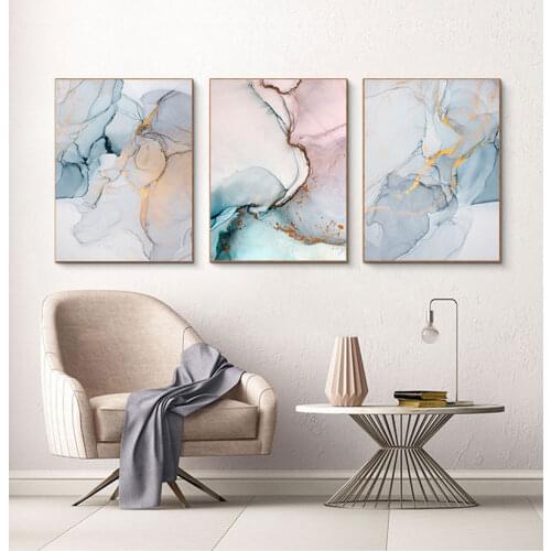 Art Pictures for Living room Modern Home Decor Geometric Agate Marble Abstract Canvas Painting Nordic s and Prints Wall