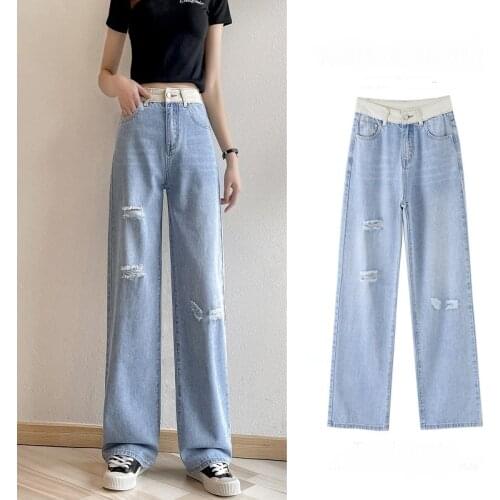 JINGWANYAO Womens High Jeans