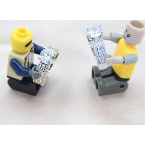 14K Real Gold Plating Korean Fashion Ring For Women Classic 7MM Zircon Shine Luxury Jewelry Wedding Bands For Couple Party Star