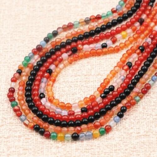 Tiny Necklace Statement Womem Natural Agates Stone Beads Short Chain Necklaces Onyx Beads Ethnic Choker Clavicle Jewelry 16"A958