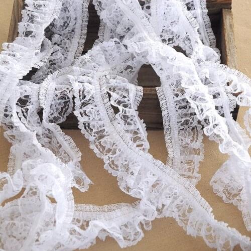 1M Latest Elastic Lace Fabric Guipure Width 4cm High Quality Lace Fabric Ribbon Sewing Lace Trim encaje elastico dentelle LE46