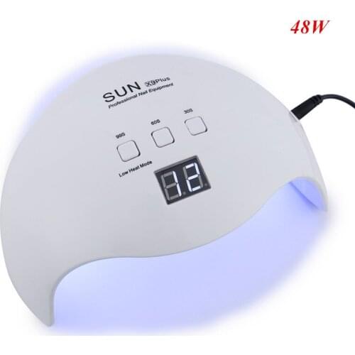 SUN X9Plus 48W Nail Dryer UV LED Nail Lamp Gel Polish Curing Lamp with Bottom 30s/60s/99s Timer LCD Display Lamp for Nail Dryer