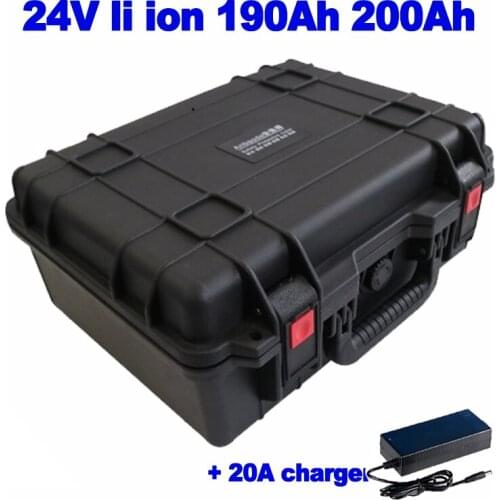 Lithium ion 24v 190Ah 200ah Battery pack 100A 150A BMS Solar energy storage AGV forklift Telecom base station RV EV +20A Charger