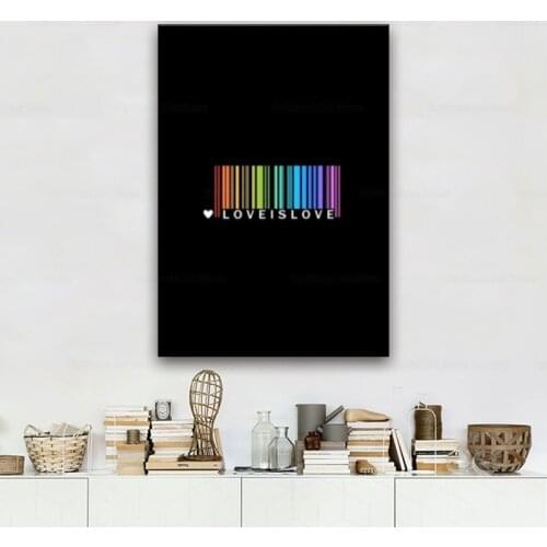 Love is Love LGBT Pride t shirt Home Decor Large Wall Pictures For Living Room Posters HD Canvas Paintings