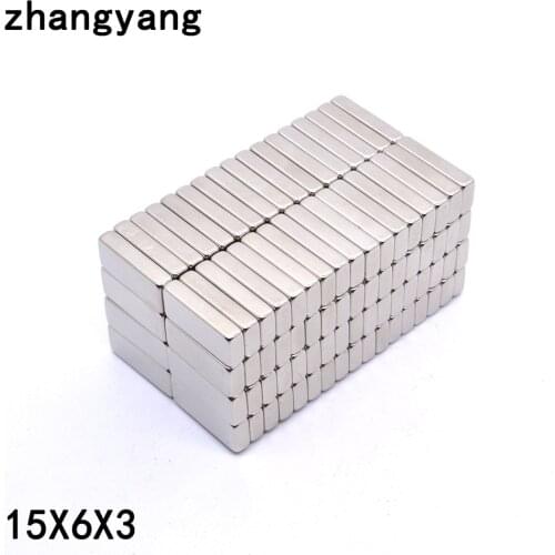 20~500PCS 15x6x3 mm Strong Rare Earth Magnet Thick 3mm Block Rectangular Magnetic 15x6x3mm Permanent Neodymium Magnets 15*6*3