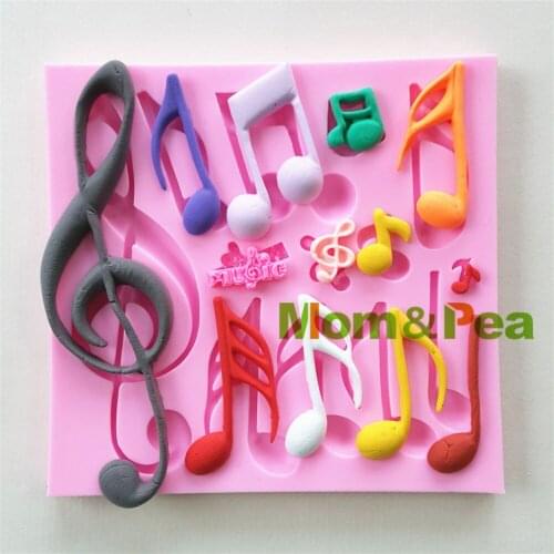 Mom&Pea 0906 Free Shipping Five-line Staff Shaped Silicone Mold Cake Decoration Fondant Cake 3D Mold Food Grade