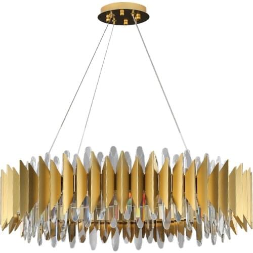Manggic New Design Golden Ring LED Chandeliers Crystal Chandelier Lamp Modern Living Room Crystal Golden lights