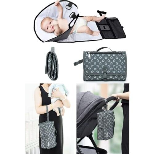 Changing Ciaper Cover-Bag Baby Bottom Opening Cover Cushioned Cloth Change Pad 5 Compartments