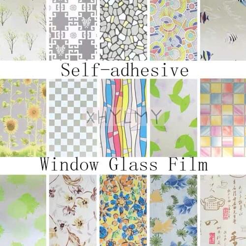 90x200cm Balcony Self-adhesive Window Film Frosted Sun Shade Privacy Glass Sticker Kitchen Bathroom Bedroom Sliding Door Opaque