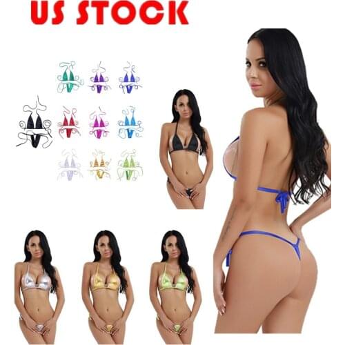 Sexy Women Fashion Bikini 2020 New Swimsuit Swimwear Set Adjustable Halter Neck Top with G-string