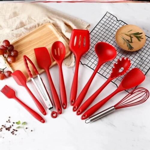Silica Gel Kitchenware 10 Sets of Non Stick Pot Silica Gel Kitchenware Set 10 Sets of Environmental Protection Cooking Tools
