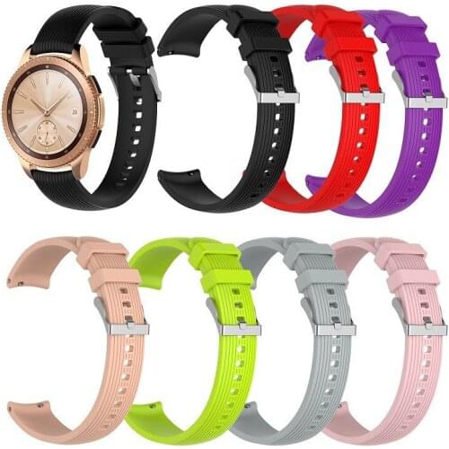 20mm Sport Soft Silicone bracelet Wrist Band for Samsung Galaxy Watch 42mm SM-R810 SM-R815 Replacement Smart watch band