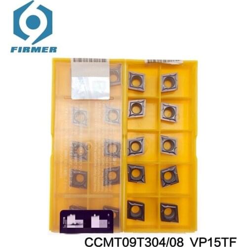 Lathe Cutter CCMT09T304/08 VP15TF UE6020 10pcs Inserts Turning Tools CNC Lathe Blade For Common Steel Stainless Steel Machining