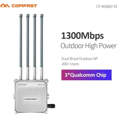 Comfast 1300Mbps Dual Band 5.8G Outdoor AP 4*8dBi Antenna WiFi Cover Base Station Router WiFi Signal Hotspot Amplifier Repeater