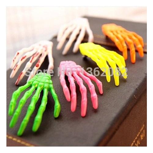 Hot Sale Halloween Gothic Punk Bloody Skull Hand Barrettes Skeleton Hand HAIR CLIP Hairpin Skull Bone Hair Accessories MF24