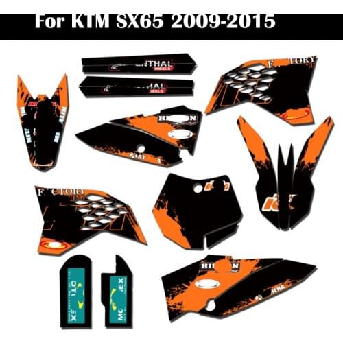 09-15 For KTM SX65 SX 65 Motorcycle Free Customized Graphics Backgrounds Stickers Decals Kit 2009 2010 2011 2012 2013 2014 2015