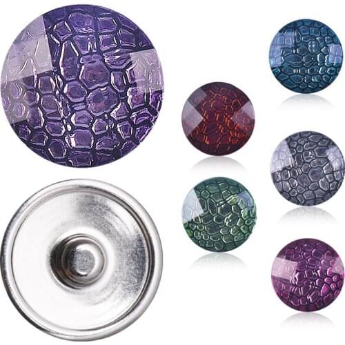 Trendy Snap DIY Jewelry 18mm Acrylic Mixed Patterns Charms Interchangeable Snap Buttons for Snap Bracelet Necklace 10pcs