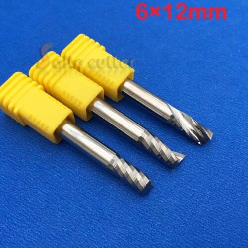 2Pcs AAA Spiral Cutter 6mm CNC Router Bits Single Flute Acrylic Wood Acrylic Drill 12mm CEL Free Shipping