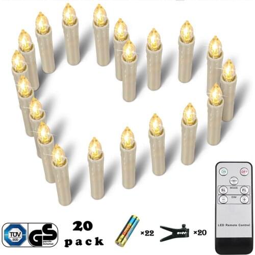 Christmas Decorations for Home 20PCS With battery LED Flameless Remote candle Light for Happy New Year 2021