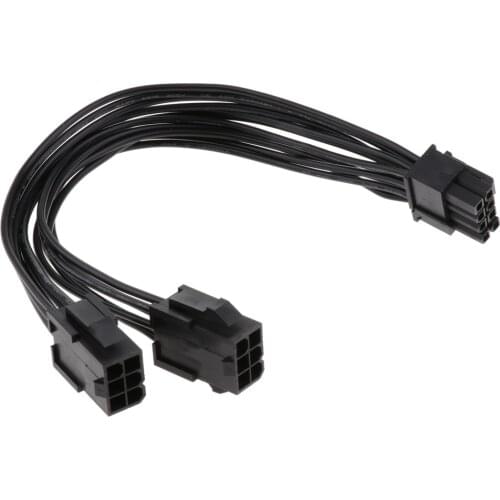 20cm PCI Express Double 6 Pin To 8 Pin Graphics Card Power Adapter Cable
