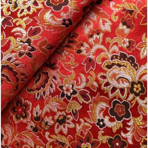 75cm*100cm COS brocade cloth clothing costume dress festive costume doll clothing fabric cloth brocade - red floret dress fabric