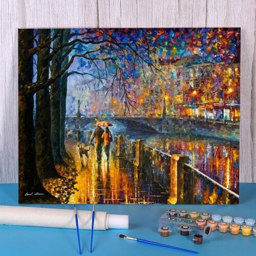 Alley By The River Painting By Numbers Complete Kit Oil Paints 50*70 Painting On Canvas New Design Kids Wall Art Drawing