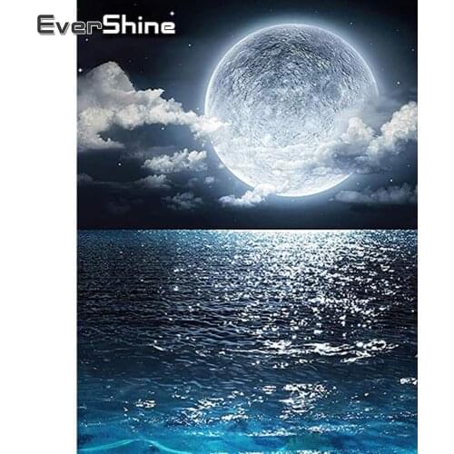 EverShine Diamond Painting Full Drill Square Landscape Diamond Embroidery Picture Moon Cross Stitch Mosaic Handicraft