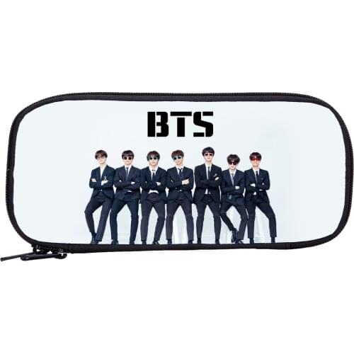 2020 New Smiggle Pencil Case Korean Kpop Boys Group Fashion Pencil Bag Woman Office Supplies Pen Bag Girls School