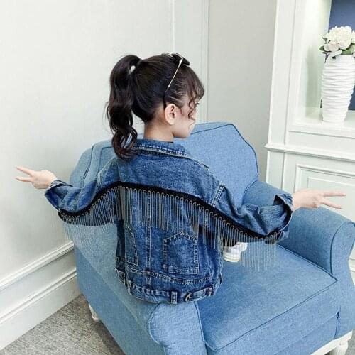 2020 Spring Autumn Kids Girls Denim Jean Jacket Children Button Coat Outwear Tops New Fashion Casual Teenage Girls Coats K255