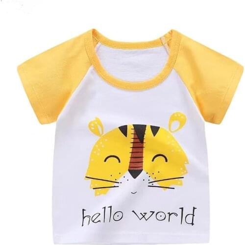 Children Short Sleeve Animal T-Shirt Girl Summer Cotton Boy Korean Version Baby Clothes Girls Kid Clothing 1 2 3 4Years Old