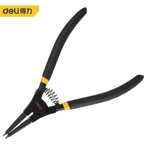 Deli Professional 7 Inches External Circlip Pliers External Bend Clamp Point Shaft Snap Ring Bent Nose Repair Hand Tools