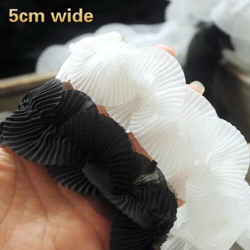 Creativity Bilateral Symmetry Fan-shaped Pleated Lace Ladies Doll Clothes Skirt Hat Decoration Barcode Strap Toy Pet Bib Ribbon