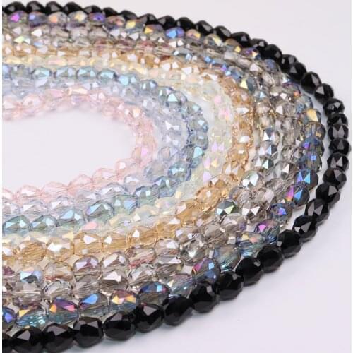 Eruifa 40pcs 6mm Hign Quality Tear Fecated Plating Glass Beads Jewelry DIY Hand Making Earring Necklace Bracelets More Colors