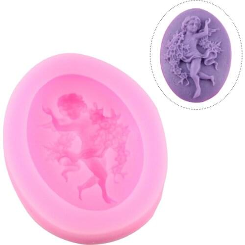 Baking Tool Angel Shape Embossed Food Grade Silicone Cake Mould Fondant Cake Clay Handmade Soap Mould