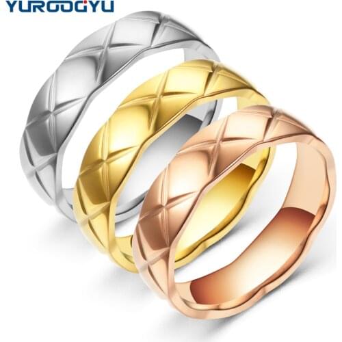 Fashion Rhombus Stainless Steel Couple Rings for Women Men Simplicity Titanium Wedding Ring Jewelry Engagement Gift Wholesale