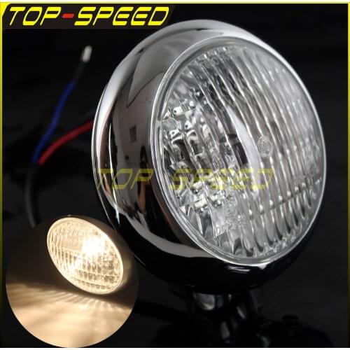 Motorcycle For TRI XS650 Bobber Chopper Cafe Racer Front H4 Bulb Headlight 4.5" Head Lamp High/Low Beam