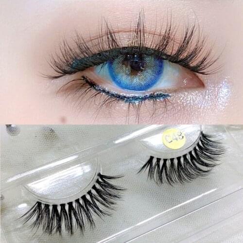 Mink 3D False Eyelashes Handmade Transparent Stem Natural Long Cross Eyelashes Winged Party Dating Makeup Thick Fake Eyelashes