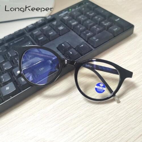 2022 Anti Blue Light Eyeglass Frame for Women Men Blue Light Blocking Glasses Round Clear Lens Optical Spectacle Frame Eyewear