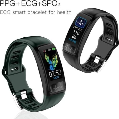 P12 ECG PPG Watch IP67 Waterproof Smartband Fitness Bracelet Sports Activity Heart Rate Monitor Wristband Blood Pressure Watch