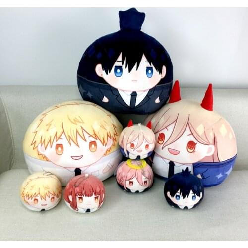 Pillow Pendant Keychain Cosplay Gift Anime Chainsaw Man Hayakawa Aki Pochita Makima Power Cute Plush Dango Dolls Toy 28cm HOT