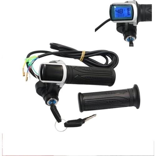 Electric Bike Twist Throttle 36V 48V Set Grip Speed Display for All Electric Bike Scooter Connect To Ebike Brushless Controller