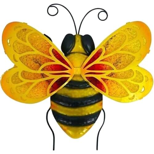 Bee Festival Decoration Bee Garden Decoration Statue Countryside Style Bee Outdoor Wall Sculptures Fence Ornament