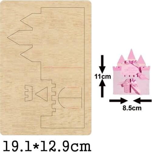 Christmas Castle Greet Card Wooden Mold Wood Die For DIY Leather Cloth Paper Craft Fit Common Die Cutting Machines on the Market