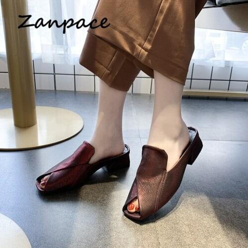 Zanpace New Women Slippers Summer Fashion Low Heels Fish Toe Shoes Outside Lndoor Slides Sexy Wedges Women Flip Flop Sandals